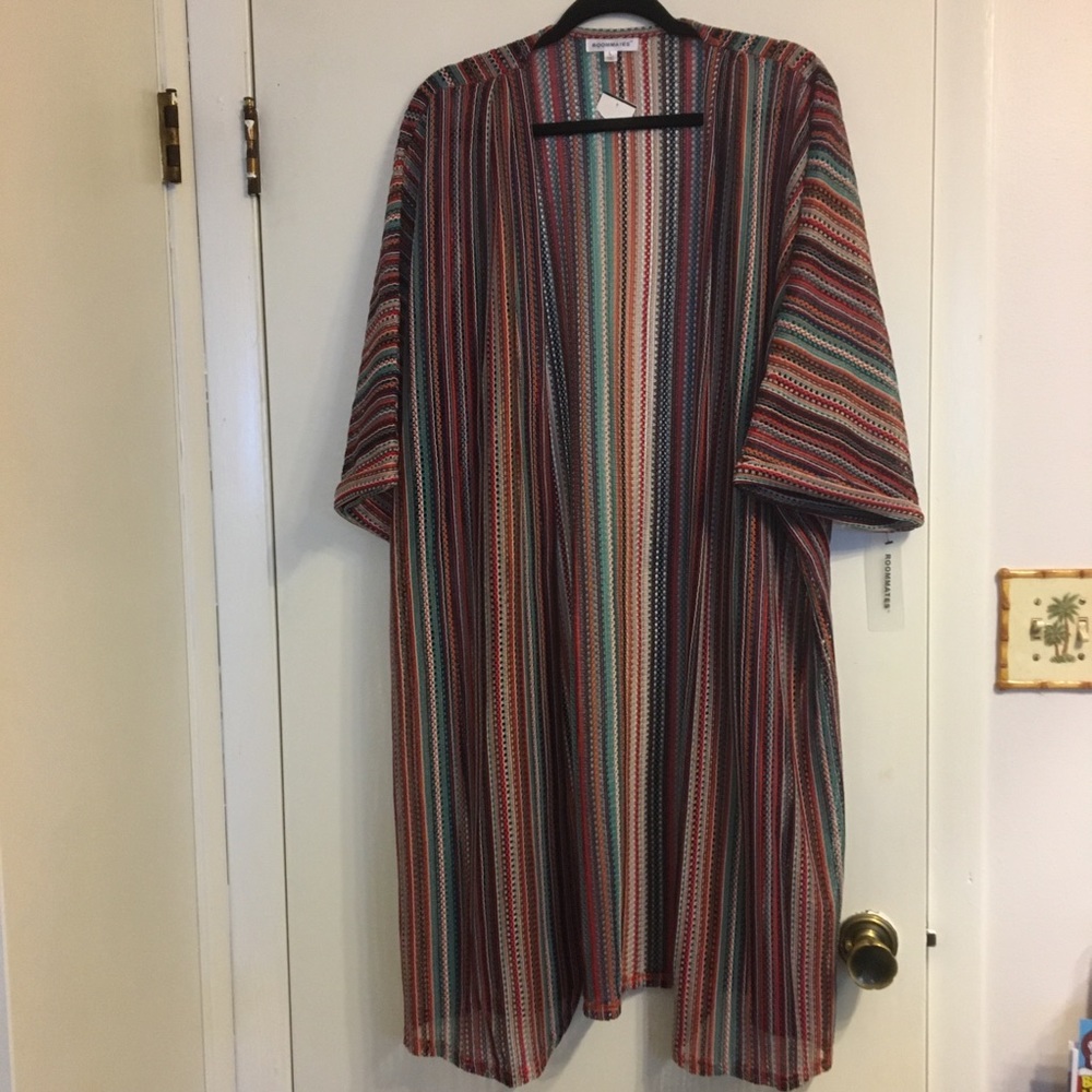 Multicolor Kimono or Beach Cover Up